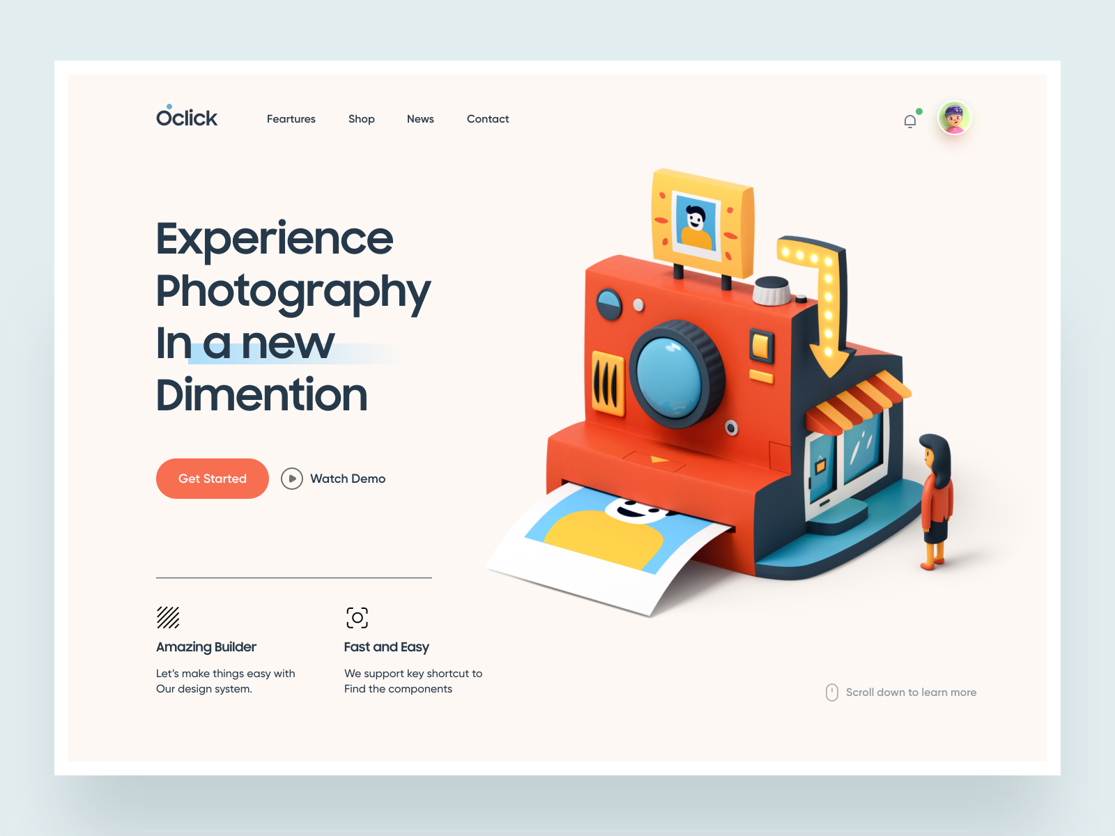 Design inspiration: web and mobile interfaces with Icons8 graphic elements: web site page by Yasir Ahmad Noori